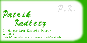 patrik kadletz business card